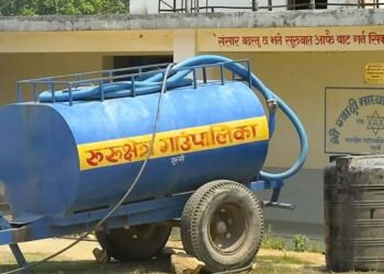 गुल्मीको रूरूक्षेत्र गाउँपालिकाद्वारा विद्यालयमा ट्याङ्करमार्फत खानेपानी आपूर्ति